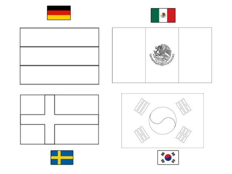 Coloriage Groupe F: Allemagne - Mexique -Suède - Corée du sud