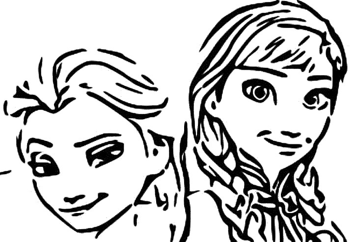 Coloriage Anna et Elsa