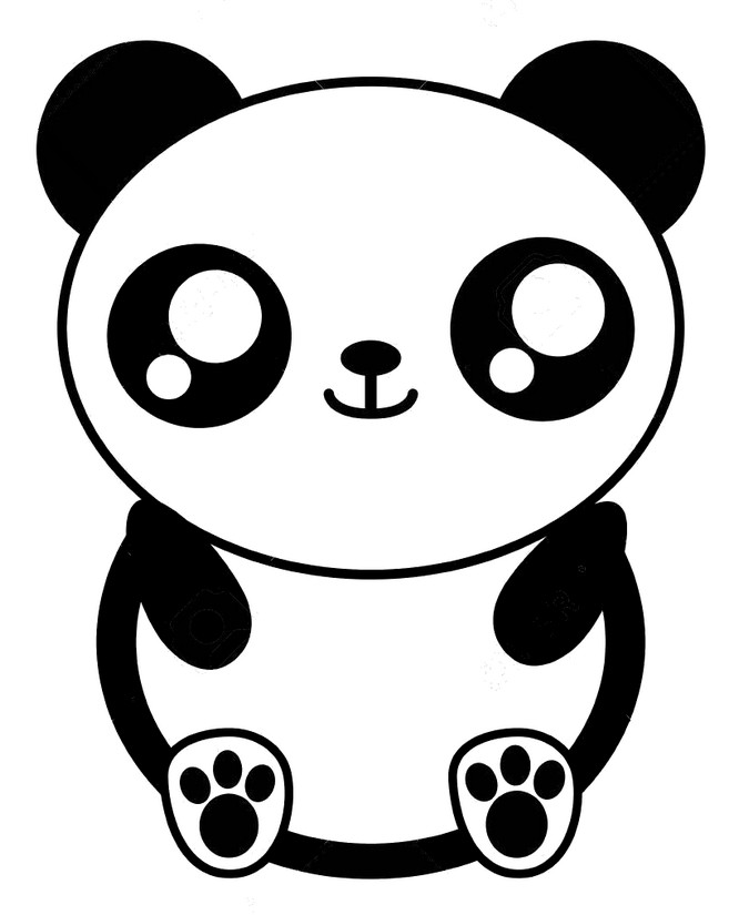 Coloriage Kawaii Panda 7