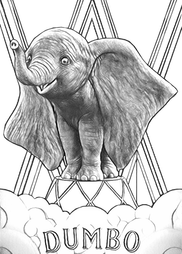 Coloriage Dumbo - Tim Burton