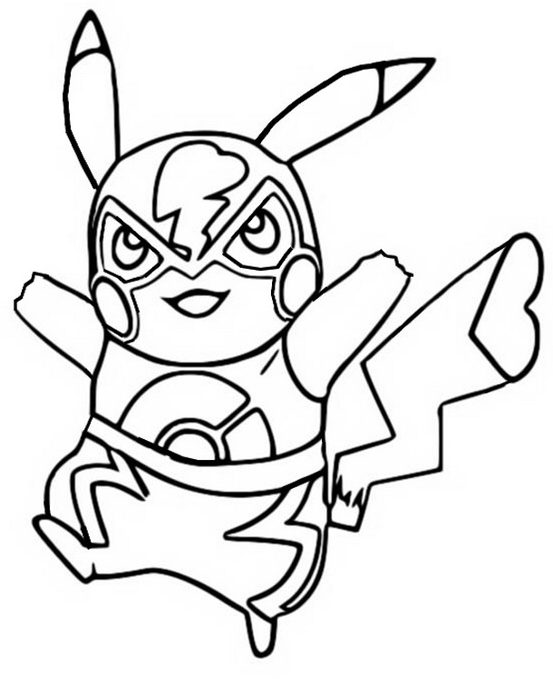 Disegno da colorare Pikachu Super Smash Bros