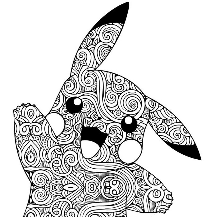 Desenho para colorir Zentangle Pikachu
