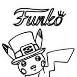 Coloring page Funko Pop Pokémon Pikachu