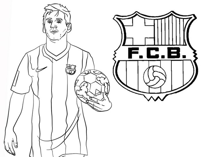 Coloriage Lionel Messi - FC Barcelona