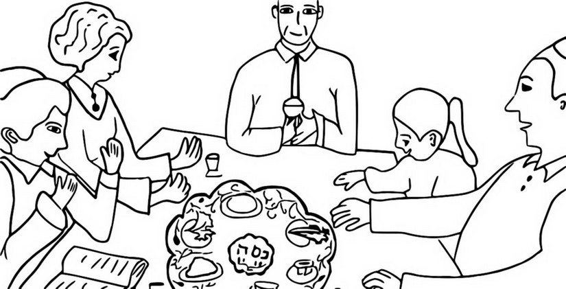 Coloring page Seder meal
