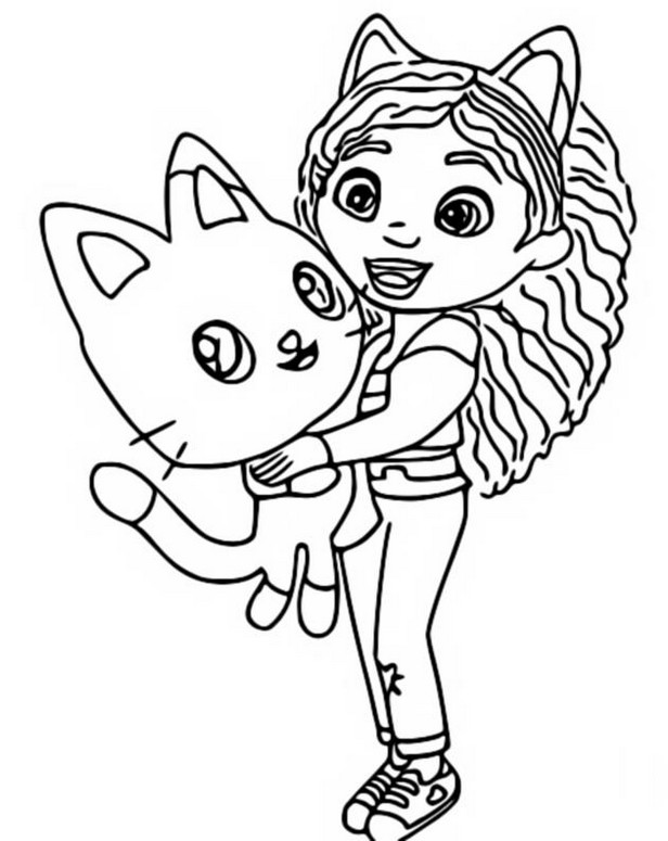 Desenho para colorir Gabby e Pandy Paws