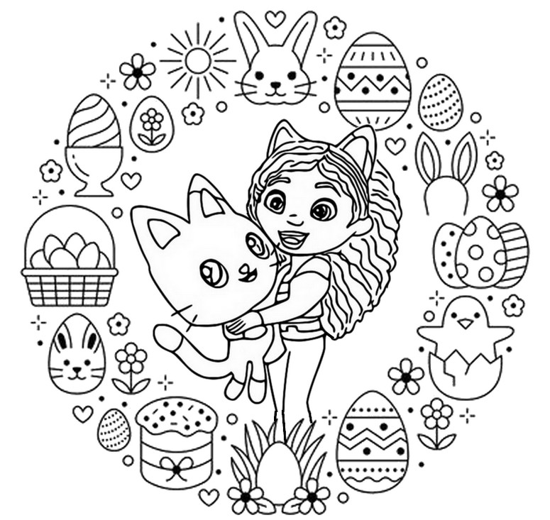 Coloring page Gabby & Pandy Paws