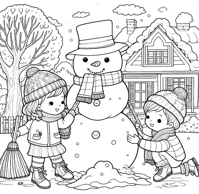 Coloring page With children