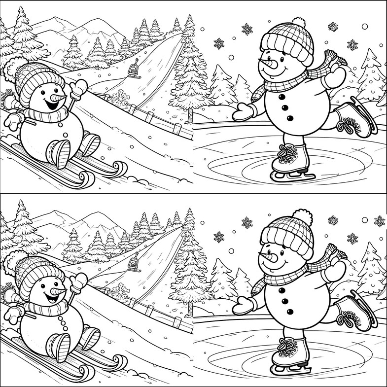 Coloring page Snowman