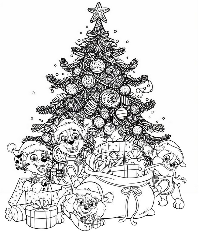 Desenho para colorir árvore de Natal