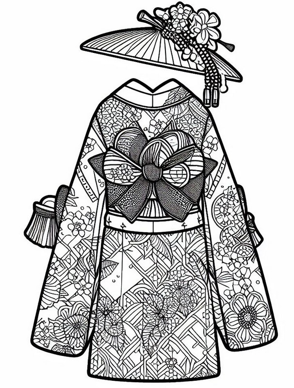 Coloriage Kimono