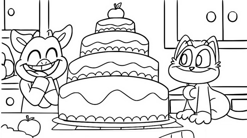 Disegno da colorare Torta di compleanno