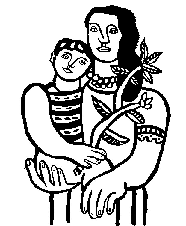 Coloriage Fernand Léger: La mère et l'enfant