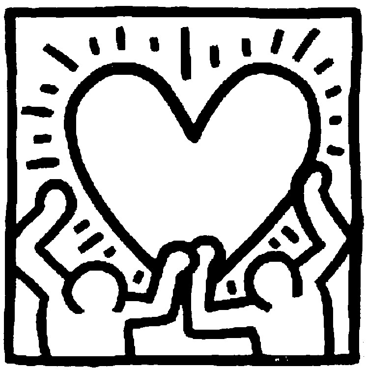 Coloriage Keith Haring: coeur