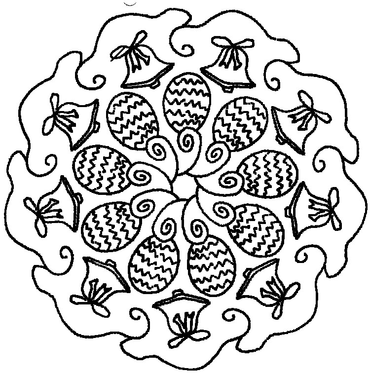 Desenho para colorir Mandalas Pascoa