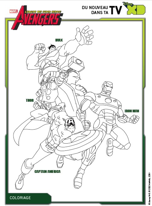 Coloriage Avengers, l'équipe des super-héros