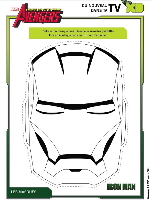 coloriage avengers  masque iron man 8