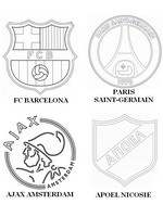 Coloriage Groupe F: FC Barcelone - Paris Saint-Germain - Ajax Amsterdam - APOEL Nicos