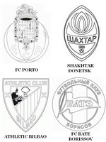 Coloriage Groupe H: FC Porto - Shakhtar Donetsk - Athletic Bilbao - FC Bate Borissov
