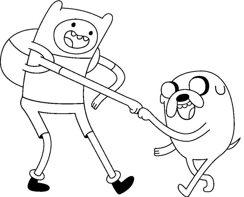 Coloriage Adventure time: Finn et Jake
