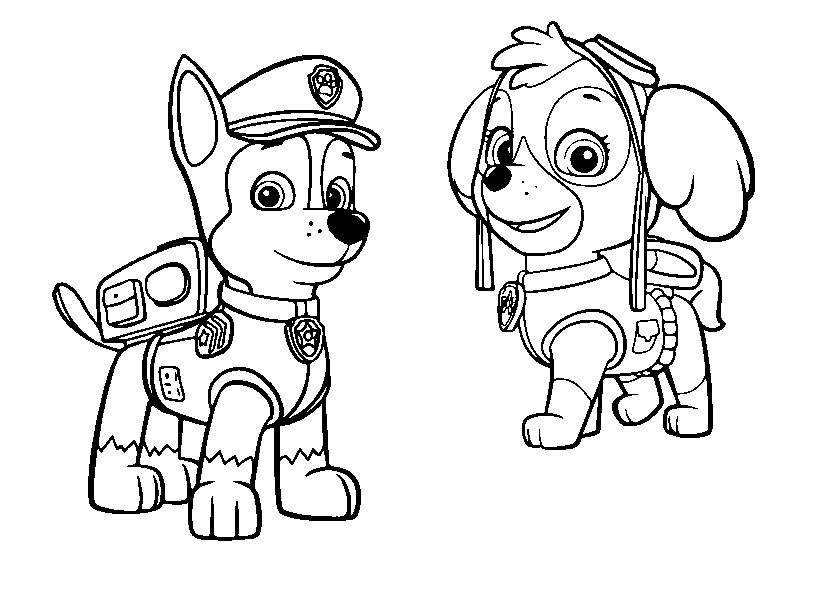 Coloring page Stella and Chase