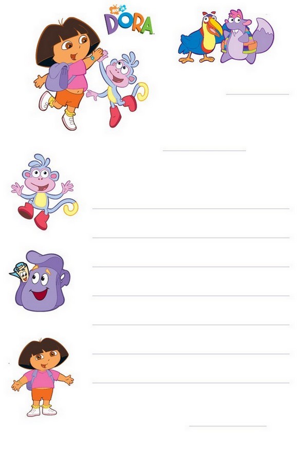 Papier a lettre Dora 1
