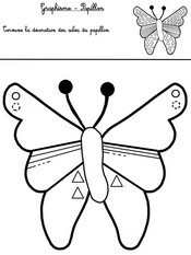 Jeu Graphisme: termine la décoration des ailes du papillon