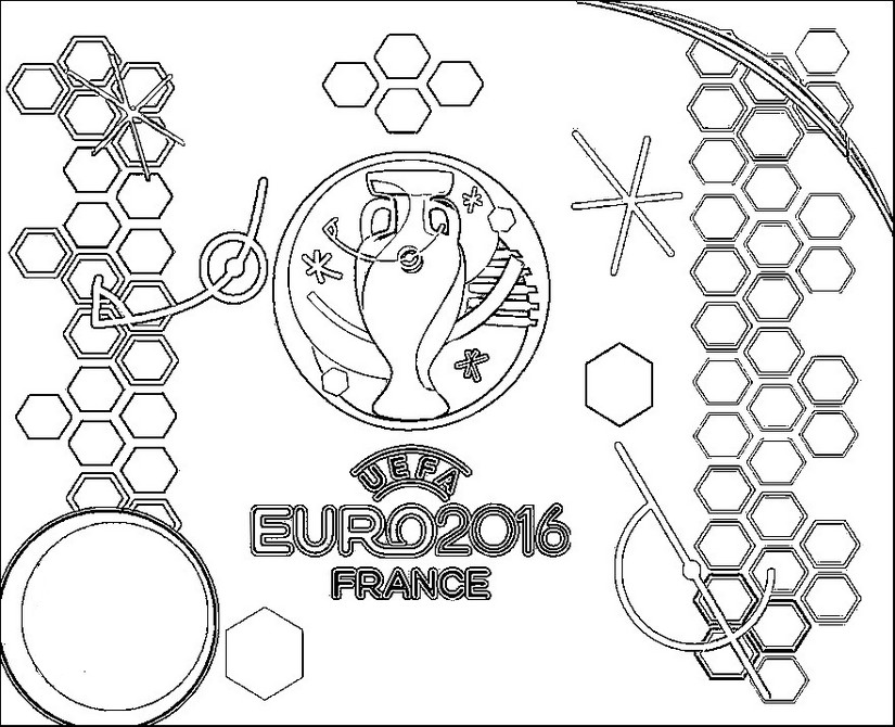 Coloriage Logo Championnat d'Europe de Football 2016