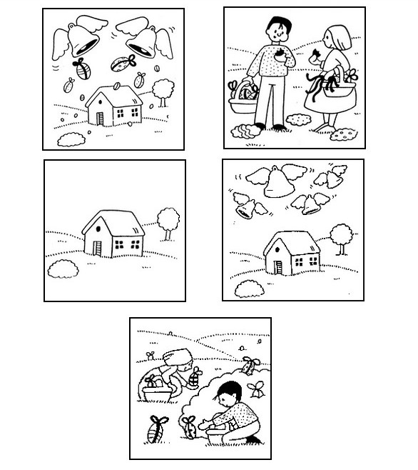 Coloring page Cut the images and put in the order