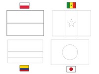 Coloriage Groupe H: Pologne - Sénégal - Colombie - Japon
