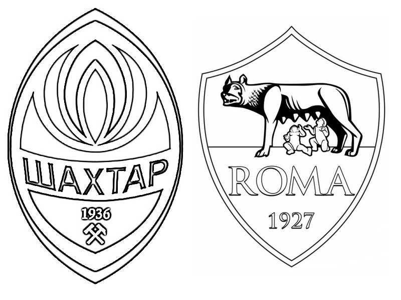Coloriage FK Chakhtar Donetsk - AS Rome - Ligue des Champions 2018