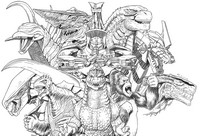 Coloriage Godzilla, King-Kong et Gamera