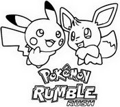 Coloriage Pikachu et Evoli Pokémon Rumble Rush
