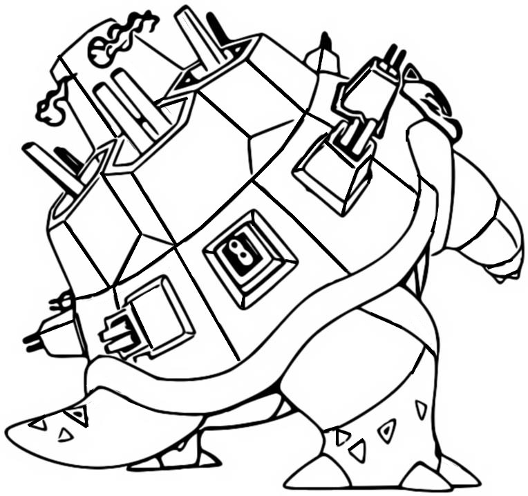 Coloriage Tortank Gigamax - Pokémon Gigamax