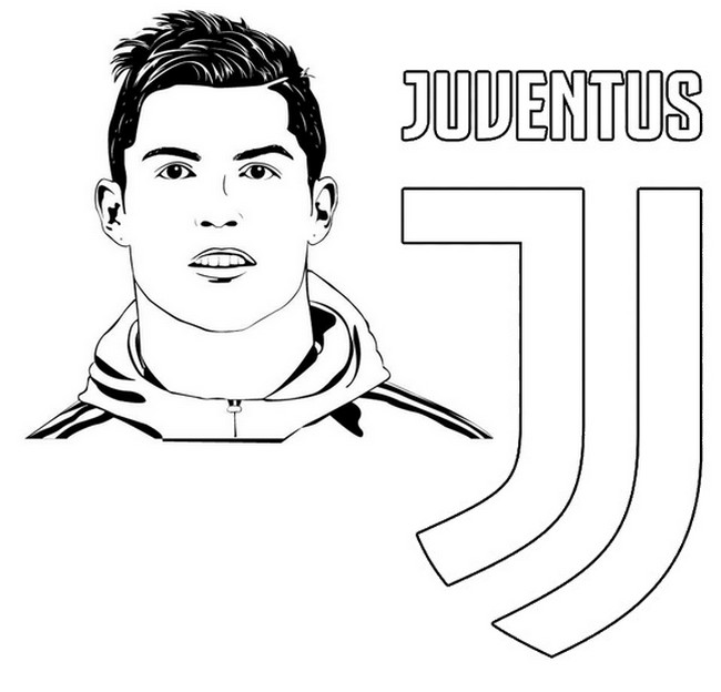 Coloriage Cristiano Ronaldo - FC Juventus - Ligue des Champions 2020