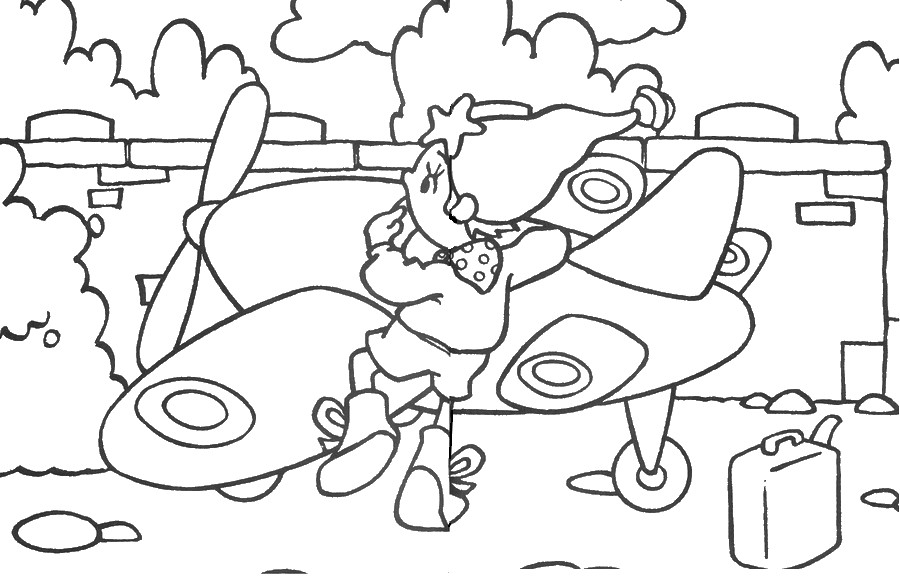 Coloriage Oui-Oui et son avion