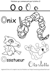 Coloriage Les Pokémon qui commencent par O: Onix, Ossatueur, Otarlette