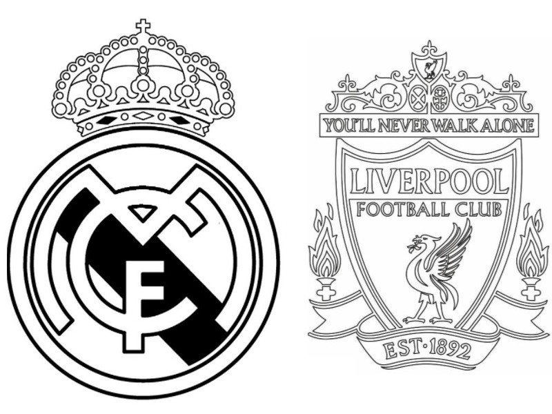 Coloriage Quarts de finale: Real Madrid - Liverpool - Ligue des Champions 2021