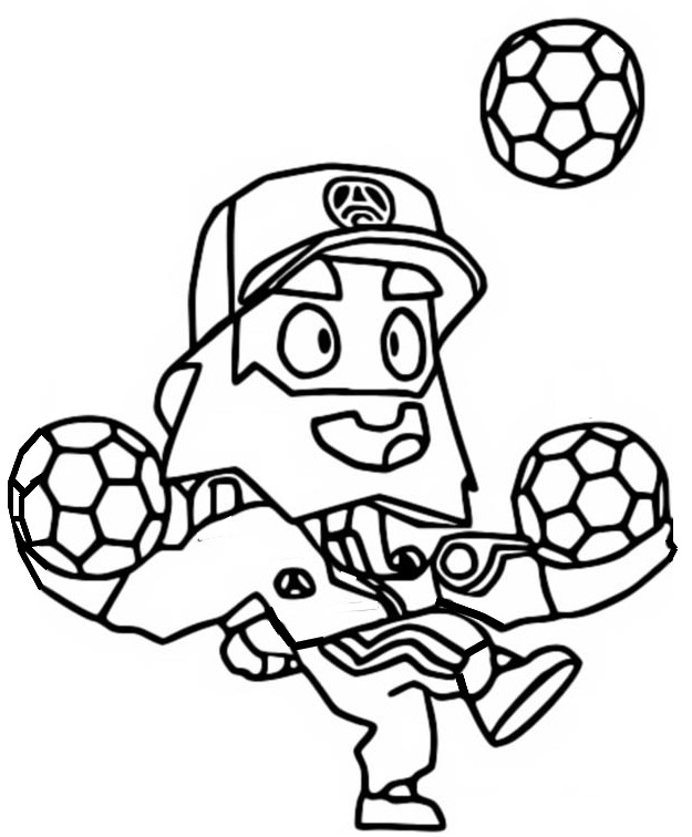 Coloriage Mike PSG - Brawl Stars Coupe Star