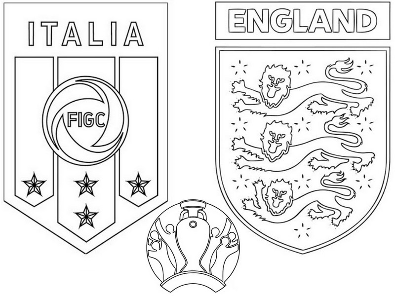 Coloriage Finale: Italie - Angleterre - Euro 2020 2021