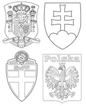 Coloriage Groupe E : Espagne, Suède, Pologne, Slovaquie