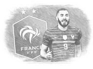 Coloriage Karim Benzema - Equipe de France