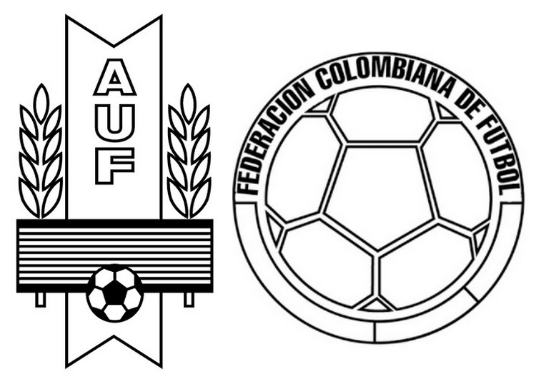 Coloriage Quart de finale: Uruguay - Colombie - Copa America 2021