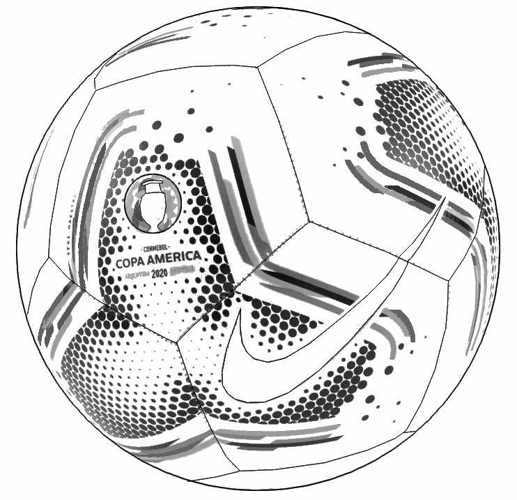 Coloriage Ballon Nike - Copa America 2021