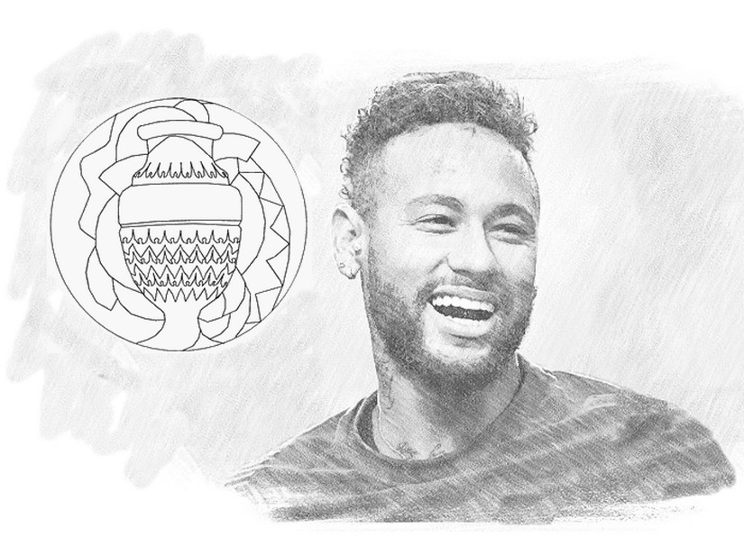 Coloriage Neymar Jr - Copa America 2021