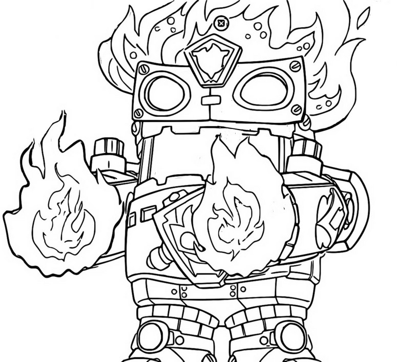 Coloriage Screwikz lance ses flammes - Superthings Le combat des Powerbots