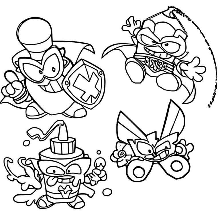 Coloriage Sharp Squad: Strike Shield - Sketchy - Double Shack - Mustery - Superthings Kazoom Kids - Superzings 8