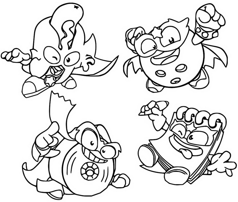 Coloriage Strike Troop: Rollball, Power Pages, STicky Flow, Hard Dog - Superthings Kazoom Kids - Superzings 8