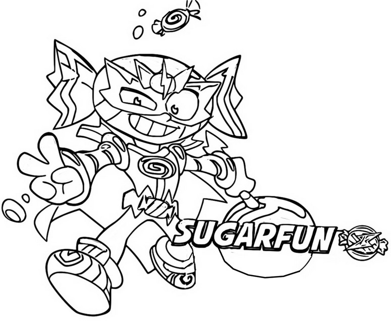 Coloriage Sugarfun - K.06 - Candy Cambo - Superthings Kazoom Kids - Superzings 8