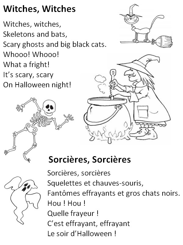 Coloriage Witches, Witches! Sorcières, Sorcières! - Chansons Comptines Halloween